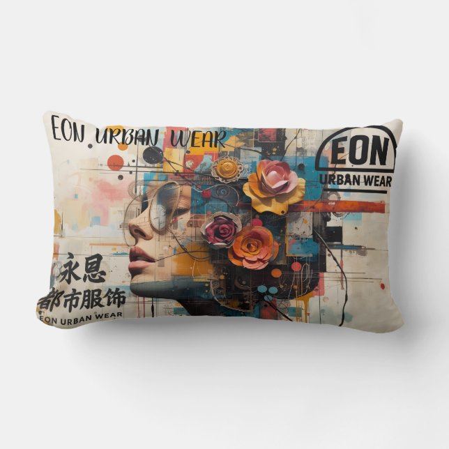 Neon Rose Lendenkissen (Vorderseite)