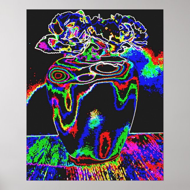 Neon Rose Poster (Vorne)