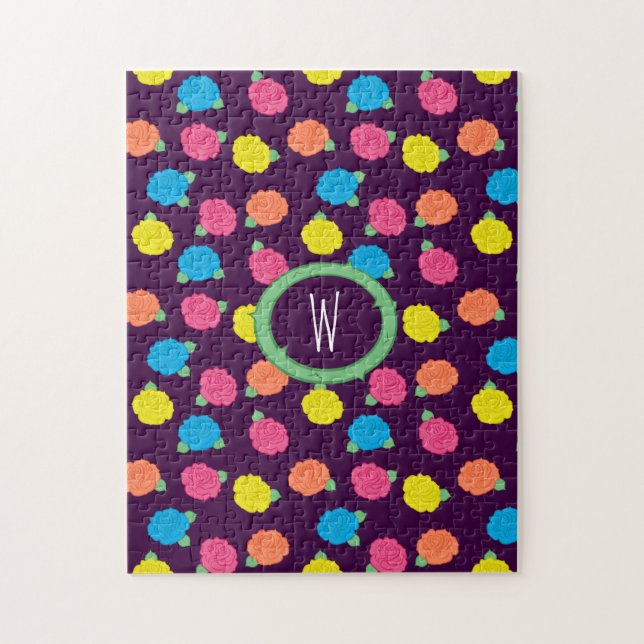Neon Rose Puzzle (Vertical)