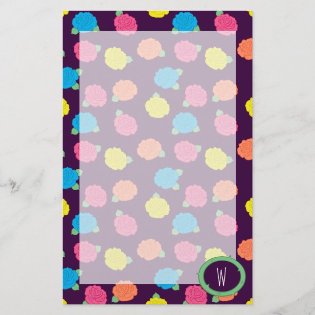 Neon Rose Stationery Briefpapier (Vorderseite)