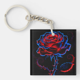 Neon-Rosen-Acrylschlüsselanhänger Schlüsselanhänger