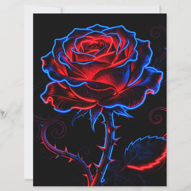 Neon-Rosen-Papierblatt (Vorderseite)