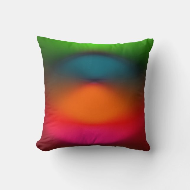Neon Rot, Rosa, Orange und grünes Kissen (Vorderseite)