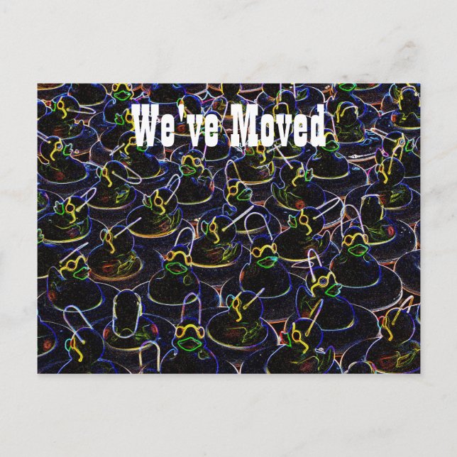 Neon Rubber Encks Niedlich neue Adresse Postkarte (Vorderseite)