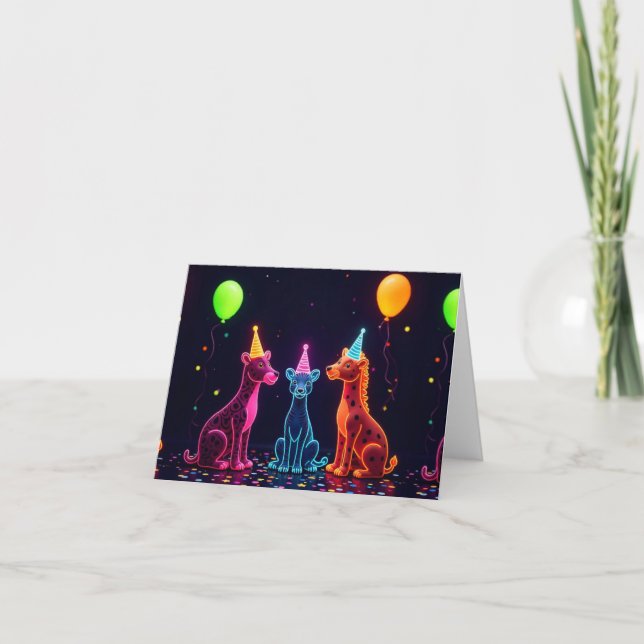 Neon Safari Carte de remerciements (Devant)
