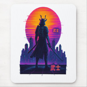 Neon Samurai - Cyberpunk Kriegerische Kunst Mousepad