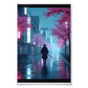 Neon-Samurai-Nächte – Cyberpunk-Tokio-Anime-Poster Fotodruck