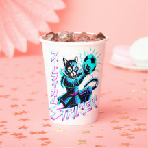 Neon Samurai Striker Cat For Gamer Birthday Party