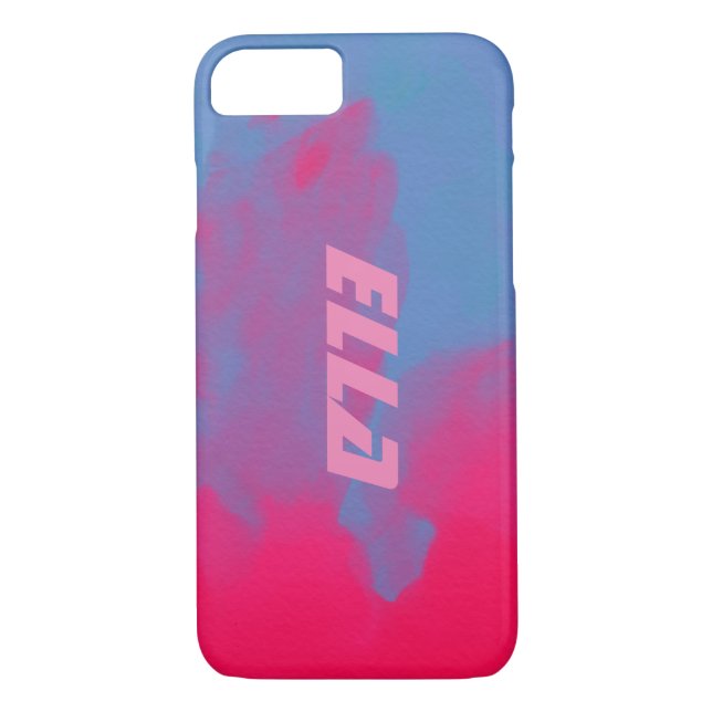 NEON Sand Trendy Red Pink Blue Gradient Name Block Case-Mate iPhone Hülle (Rückseite)