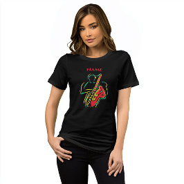 Neon Saxophon Line Art | Lebhafter musikalischer T Tri-Blend Shirt
