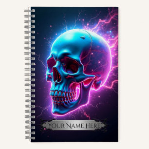 Neon-Schädel-Spiralblock Notizbuch