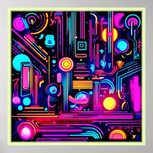 Neon-Schaltkreis-Träume Poster