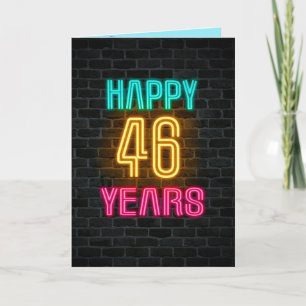 Neon-Schild zum 46. Geburtstag Karte