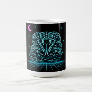 Neon-Schlangensynthwave - Retro-Viper-Angriff Kaffeetasse