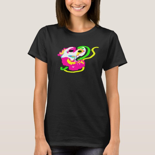 Neon-Seepferd Fels  T-Shirt (Vorderseite)