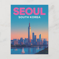 Neon Seoul Skyline Travel