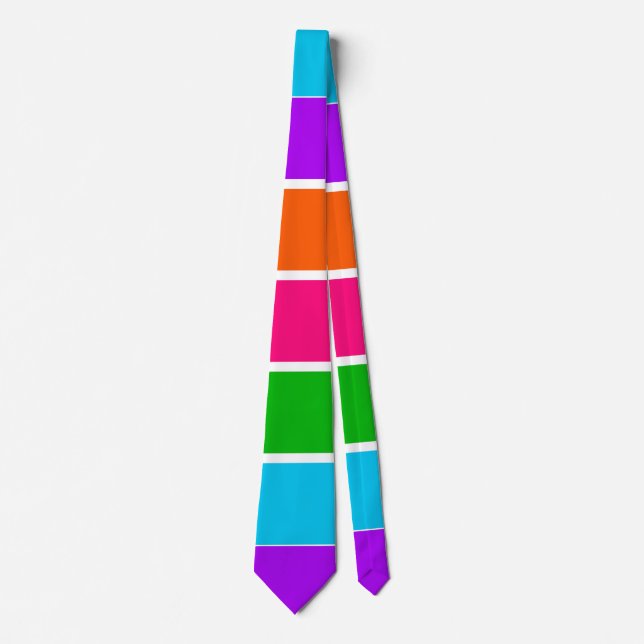 Neon Sherbet Stripes Krawatte (Vorderseite)
