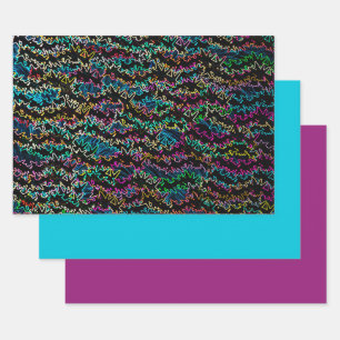Neon Shock Design/ Set 2 Geschenkpapier Set
