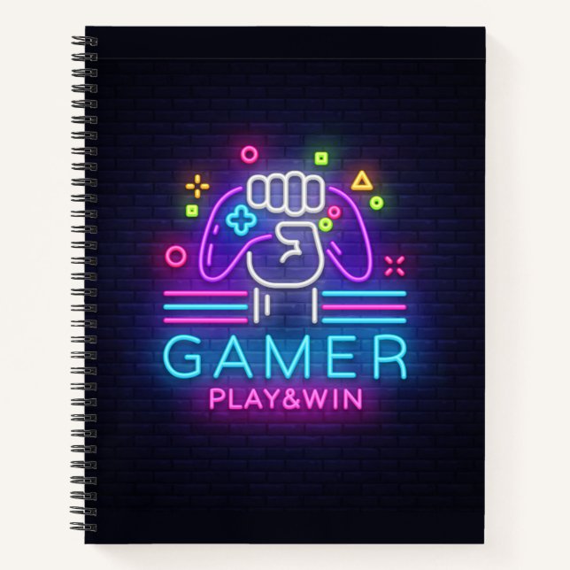 Neon Sign Gamer's Notizbuch (Vorderseite)