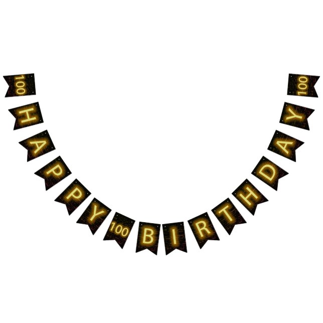 Neon Sign on Brick für 100. Geburtstag Wimpelkette (Alle)
