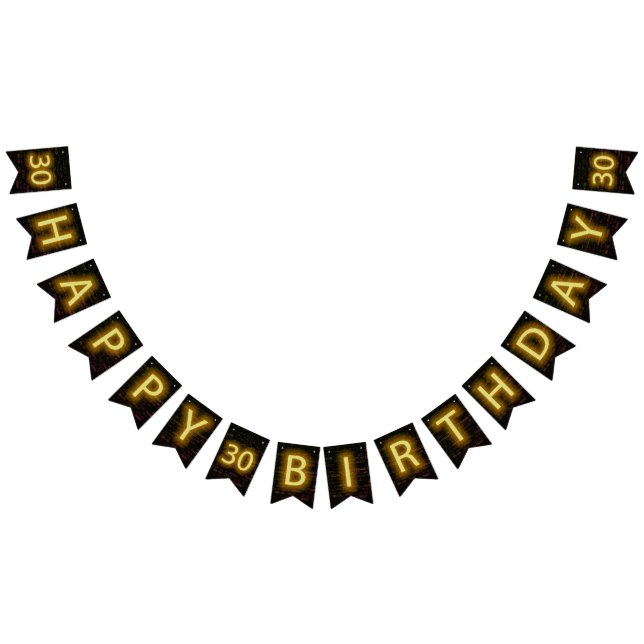 Neon Sign on Brick zum 30. Geburtstag Wimpelkette (Alle)