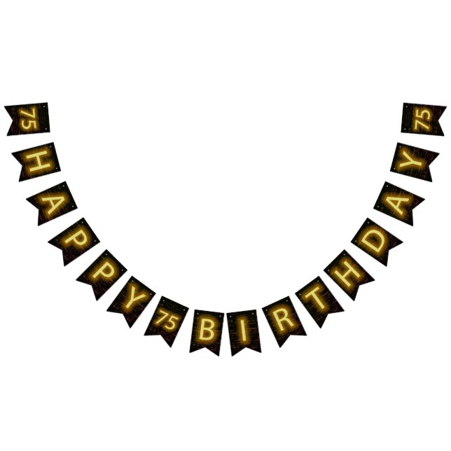 Neon Sign on Brick zum 75. Geburtstag Wimpelkette (Alle)