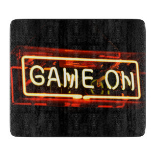Neon Sign Sports Gaming Gamer Schneidebrett