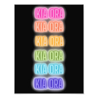 Neon Sign Style Kia Ora Wiederholung Regenbogen Dr