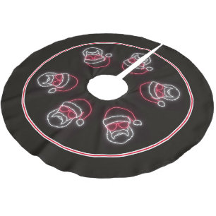 Neon Sign Style Santa in Sonnenbrille Polyester Weihnachtsbaumdecke