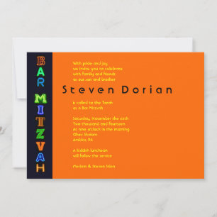 NEON SIGNS Bar Bat mitzvah Invitation