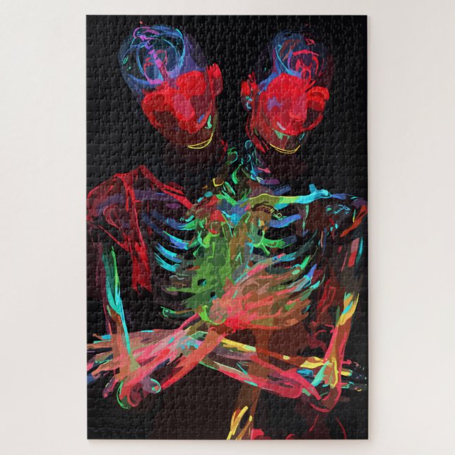 Neon Skeleton Embrace Kunstfusion (Vertikal)