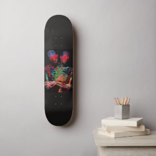 Neon Skeleton Embrace Kunstfusion Skateboard