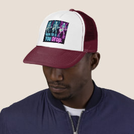 Neon Skeletons Rock Hard Halloween Trucker Hat Truckerkappe