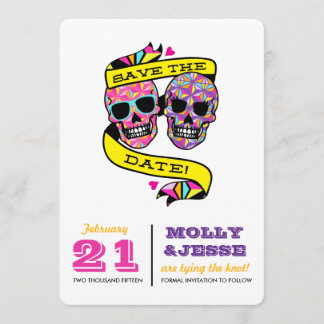 Neon Skelette retten das Datum Save The Date