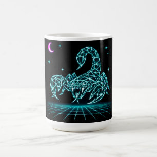 Neon Skorpion Synthwave – Elektrischer Stich Retro Kaffeetasse