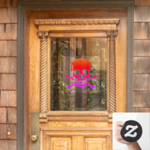 Neon Skull Fensterkleber vorne Fensteraufkleber