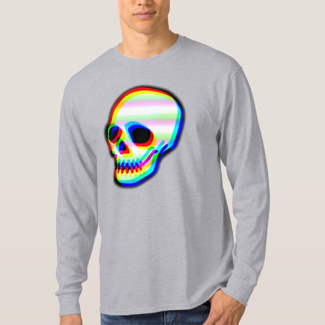 Neon Skull Illustration T - Shirt (Vorderseite)