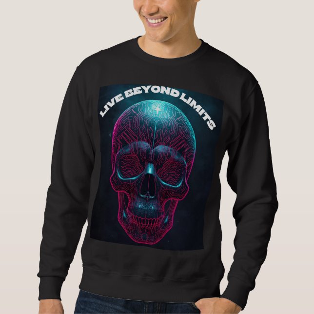 Neon Skull "Live Beyond Limits" Sweatshirt (Devant)