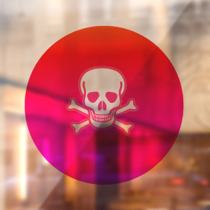 Neon Skull Neon, rundes Fensterheber, Rückenstange Fensteraufkleber