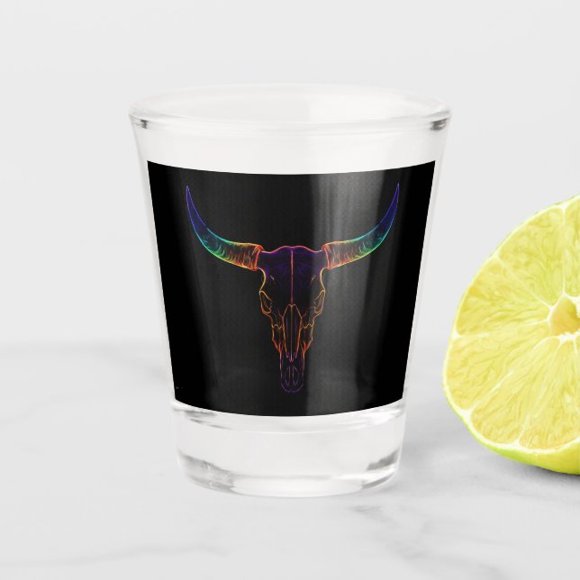 Neon Skull Schnapsglas (Vorderseite)