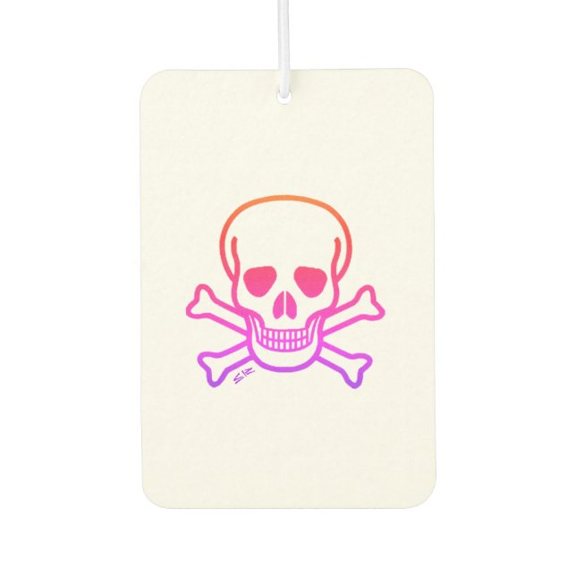 Neon Skull, Weißer Autos Autolufterfrischer (Vorderseite)