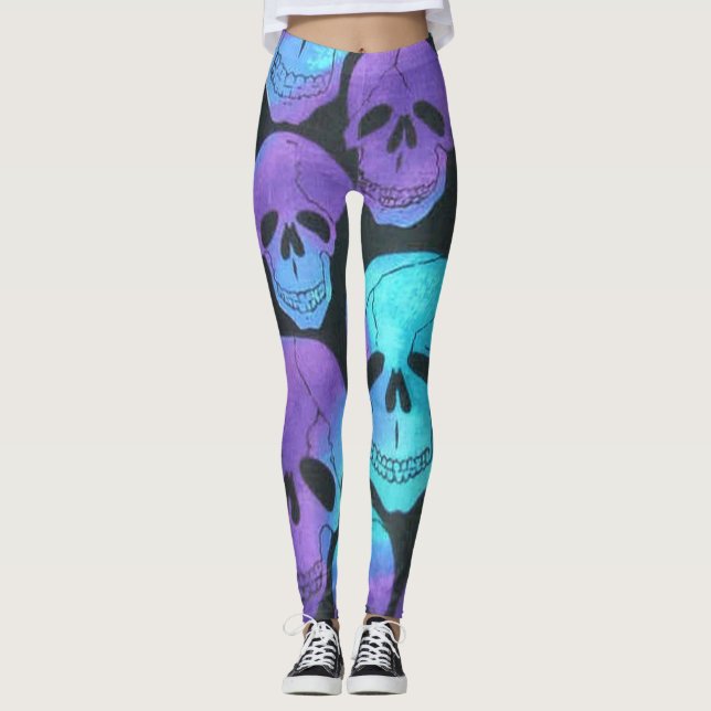 Neon Skulls Leggings (Vorderseite)