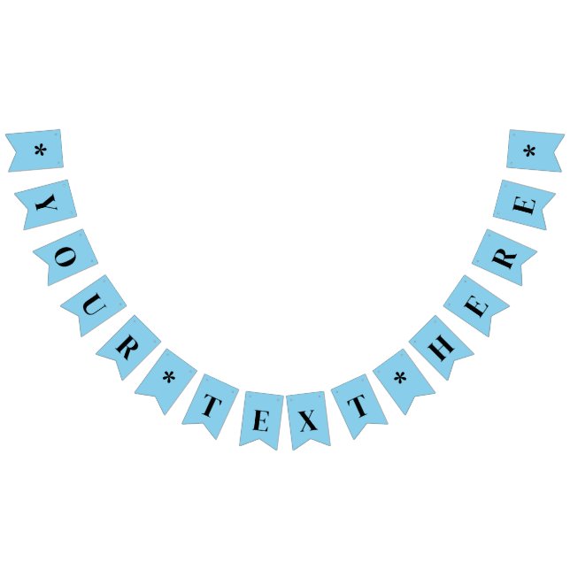 Neon Sky Blue Solid Color | Benutzerdefiniert Wimpelkette (Alle)