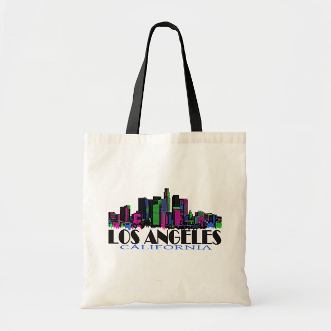 Neon-Skyline Los Angeless Kalifornien Tragetasche (Vorne)