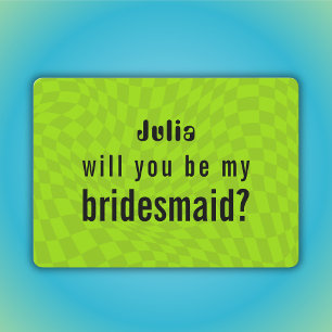 Neon Slime Green Summer y2k Bridesmaid Vorschlag Karte
