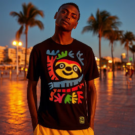 Neon Sloth Art - Pop Dschungel Tierdesign T-Shirt