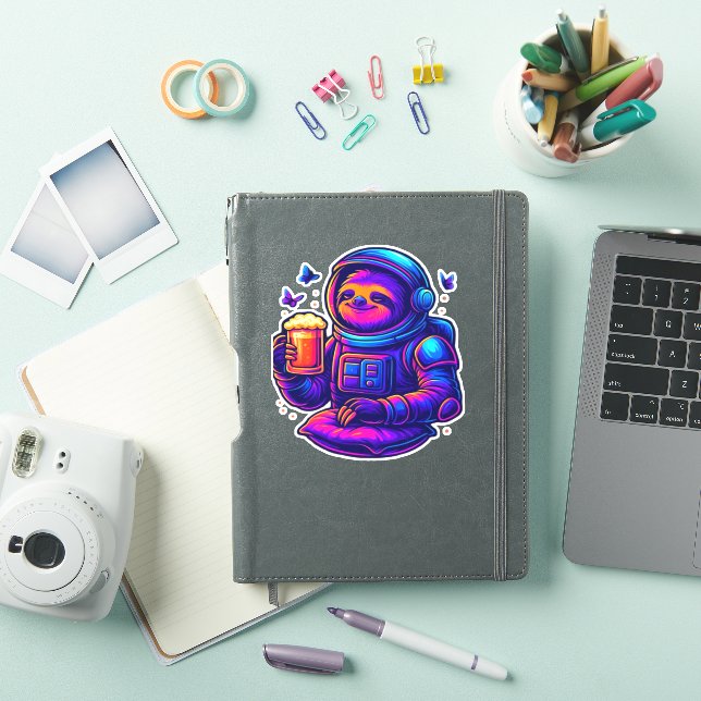 Neon Sloth � Don � nicht beeilen Essential T - Shi Aufkleber (iPad Hülle)