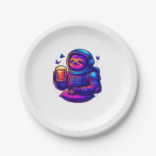 Neon Sloth � Don � nicht beeilen Essential T - Shi Pappteller (Vorderseite)