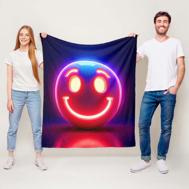 Neon Smile: Happy Glow Fleecedecke (Beispiel)