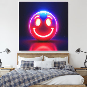 Neon Smile: Happy Glow Leinwanddruck